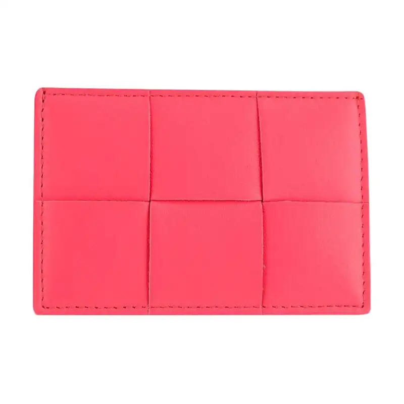 Bottega Veneta Calfskin Card Holder Women's Fuchsia