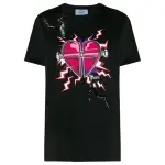 PRADA T Shirt Women's Black Red Multicolor
