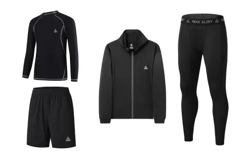 Sports quick dry set, with your logo imprint, tight, for running, 4 piece set, men's style