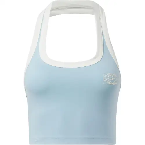 Reebok Tank Tops Women's Blue Crew Neck Moderate Halter Neck