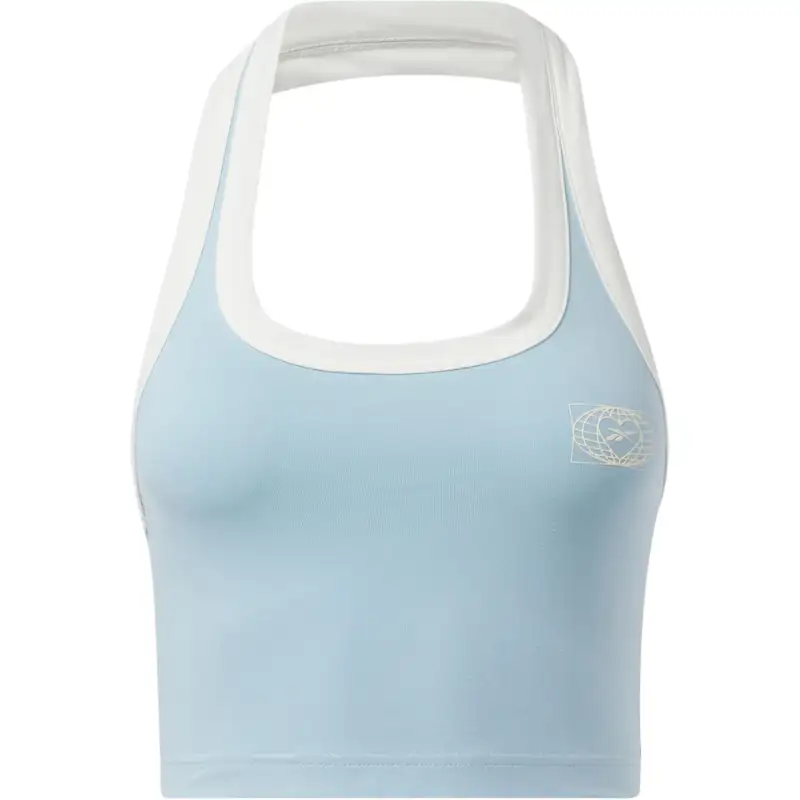 Reebok Tank Tops Women's Blue Crew Neck Moderate Halter Neck