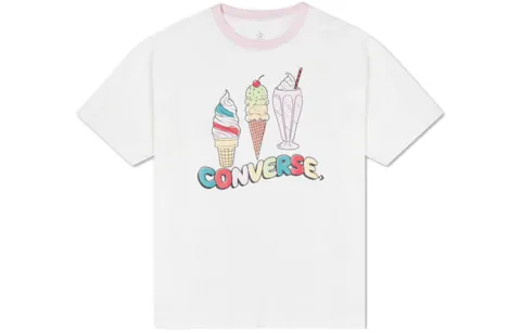 Converse Set in Sleeve T Shirt Women's White