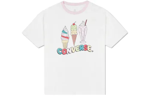 Converse Set in Sleeve T Shirt Women's White