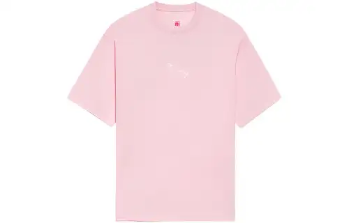 Li Ning T Shirts Women's Pink Crew Neck Moderate Straight Fit