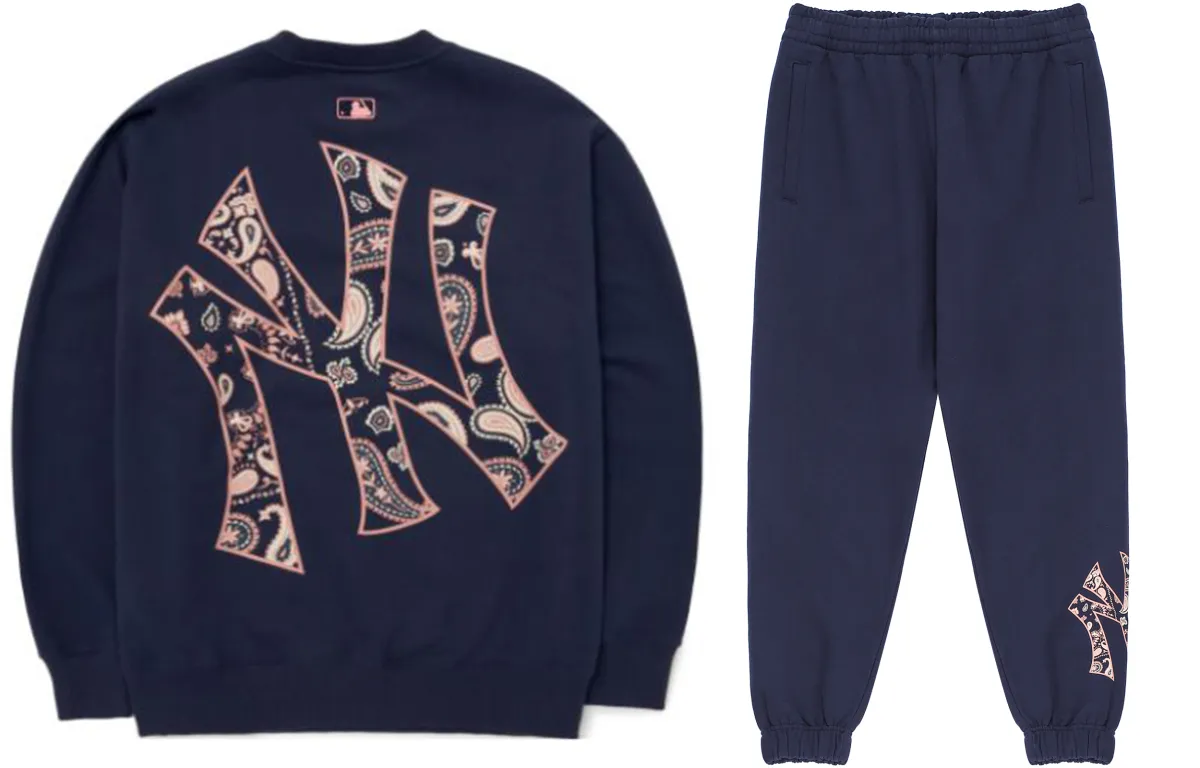 MLB New York Yankees Sweatshirt Set Unisex Navy Blue