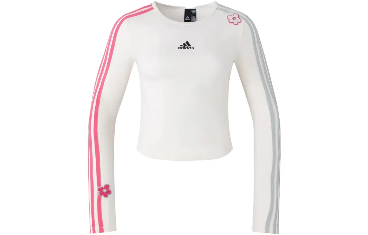 Adidas Set in Sleeve T Shirt Women's Pink White