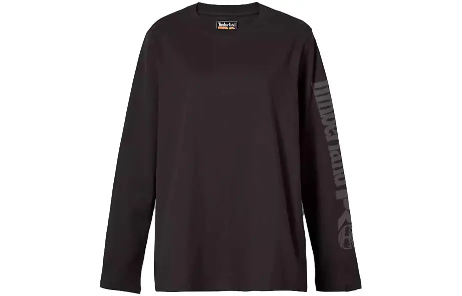 Timberland T-Shirts Women's Black Crew Neck Moderate Straight Fit