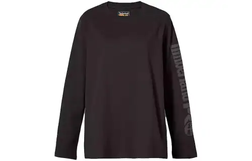 Timberland T Shirts Women's Black Crew Neck Moderate Straight Fit