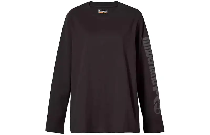 Timberland T Shirts Women's Black Crew Neck Moderate Straight Fit