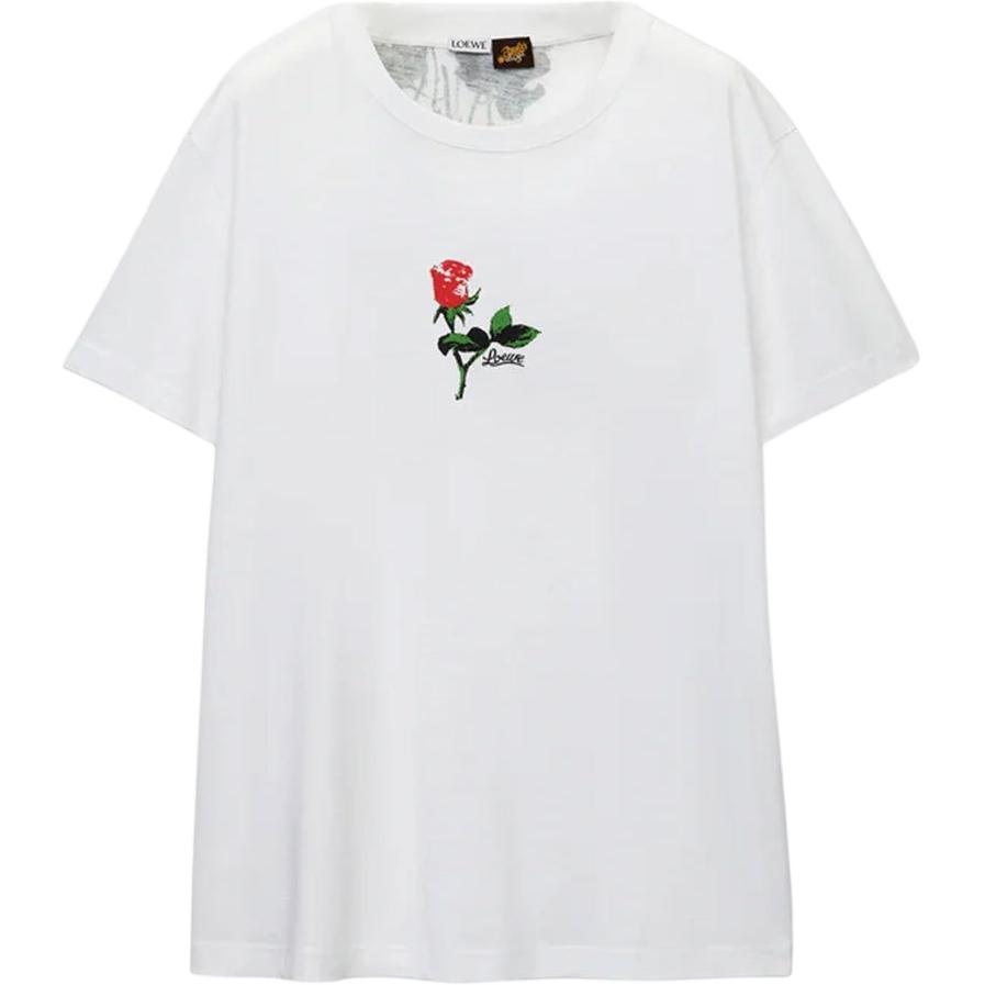 Мужская футболка LOEWE Jacquard Flower (белая)