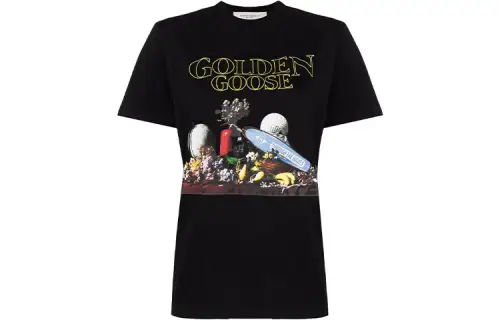 Golden Goose T Shirts Women's Black Crew Neck Moderate
