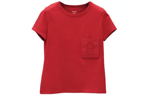 HERMES T Shirts Women's Red Crew Neck Moderate