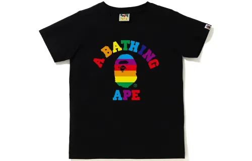 Bape Rainbow College Trim Tee Black