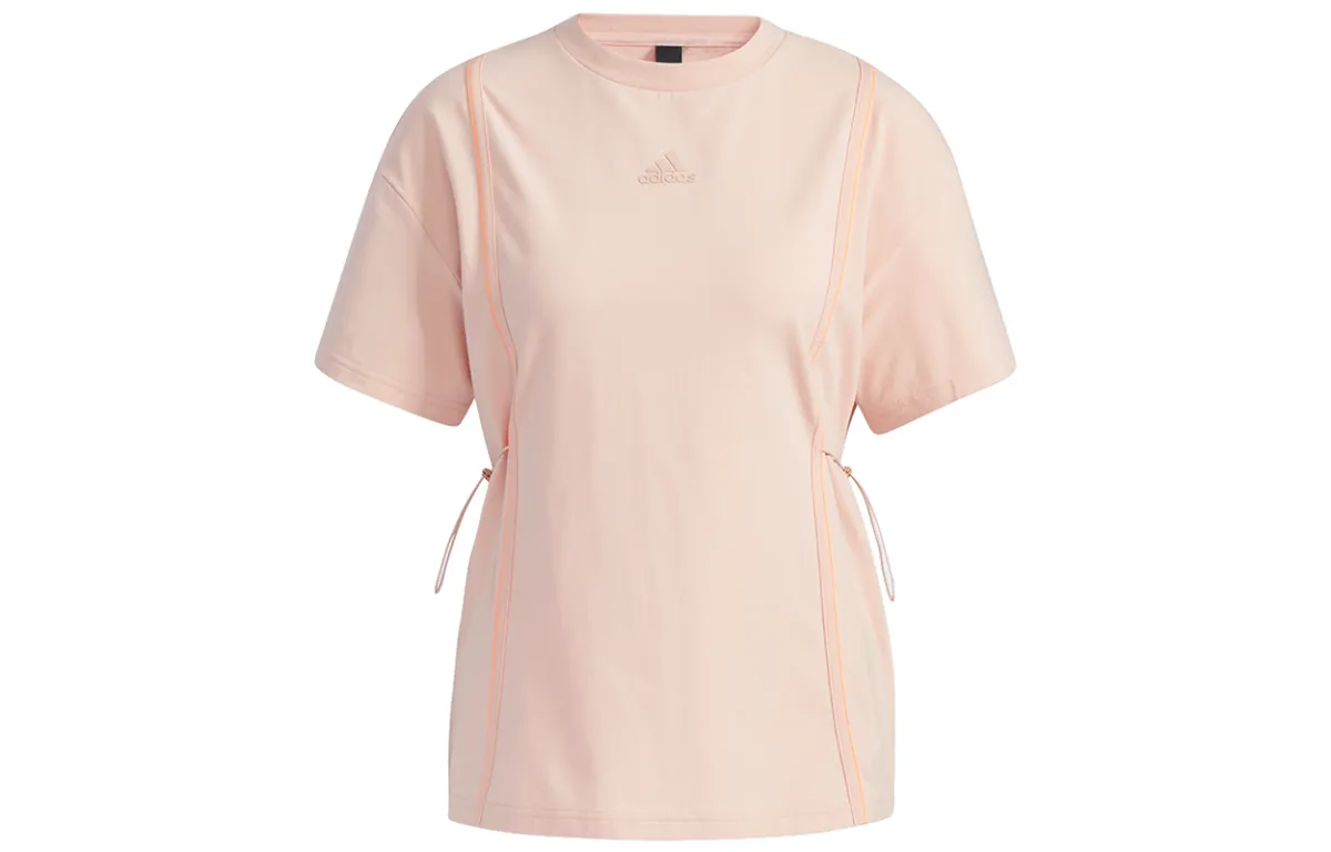 Adidas T-Shirts Women's Pink Crew Neck Moderate Other