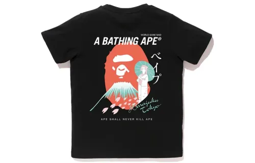 A BATHING APE T Shirts Women's Crew Neck Moderate Straight Fit