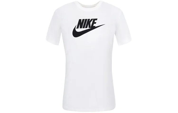 Nike T-Shirts Women's White Crew Neck Moderate Straight Fit