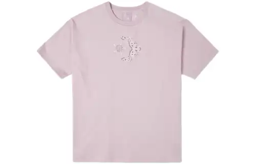 Converse T Shirts Women's Pink Crew Neck Moderate Straight Fit