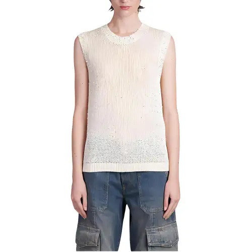 Golden Goose Deluxe Brand Sequined Mesh Knitted Tank Top