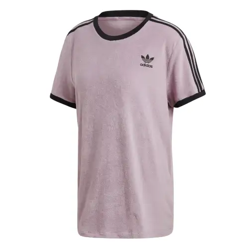 Adidas Originals 3 Stripes T Shirt Women's Light Pink Purple Gray