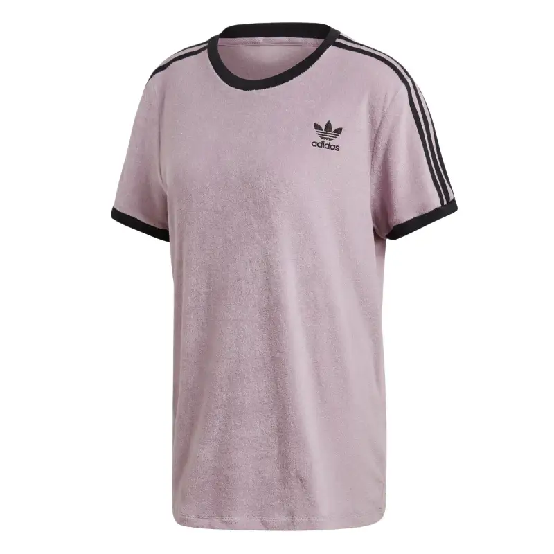 Adidas Originals 3 Stripes T Shirt Women's Light Pink Purple Gray