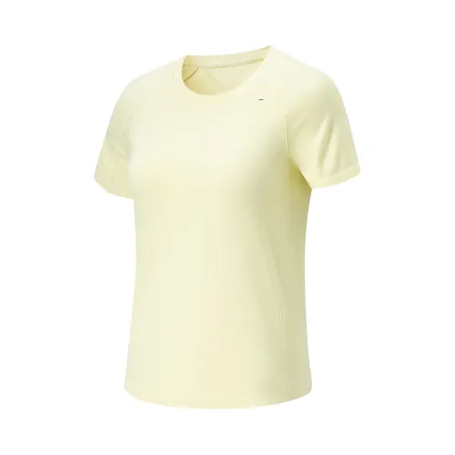 Li Ning Fitness Series T Shirt Women's Tender Light Yellow