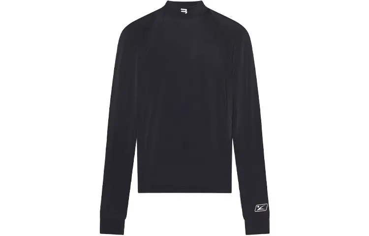 Balenciaga Long Sleeve Fitted Top 'Black/White'