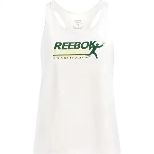 Reebok Tank Tops Women's Chalk U Neck Moderate Racerback