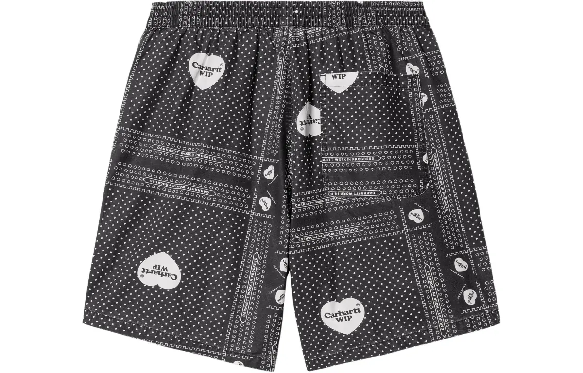 Carhartt WIP SS24 Heart Bandana Short Casual Shorts Men's Black