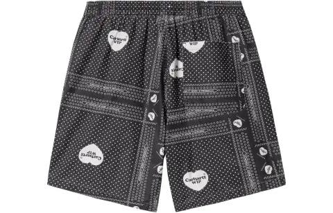 Carhartt WIP SS24 Heart Bandana Short Casual Shorts Men's Black