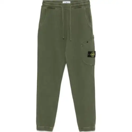 STONE ISLAND Logo Patch Tapered Leg Sweatpants
