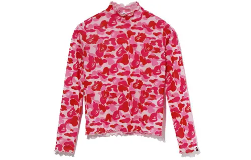 A BATHING APE Bape T Shirts Women's Stand Collar Moderate Straight Fit
