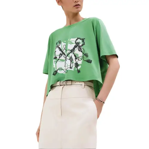 HERMES Regular T Shirt Women's Green
