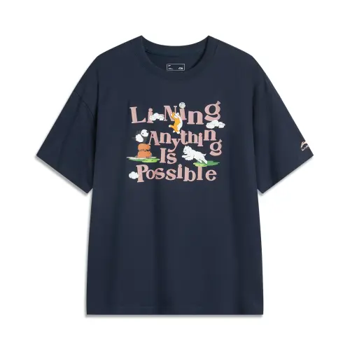 Li Ning Sports Life Collection T Shirt Women's Outer Space Blue