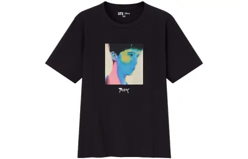 UNIQLO T Shirts Women's Black Crew Neck Moderate Other