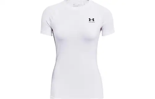 Under Armour HeatGear T Shirts Women's White Crew Neck Moderate Straight Fit