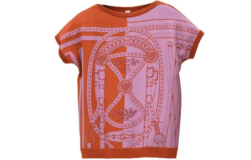 HERMES T Shirt Women's Orange Red