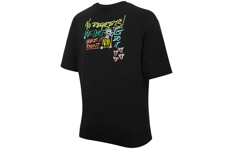 Nike T Shirts Women's Black Crew Neck Moderate Straight Fit