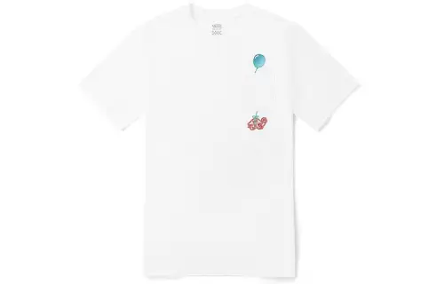 Vans T Shirts Women's White Crew Neck Moderate Straight Fit