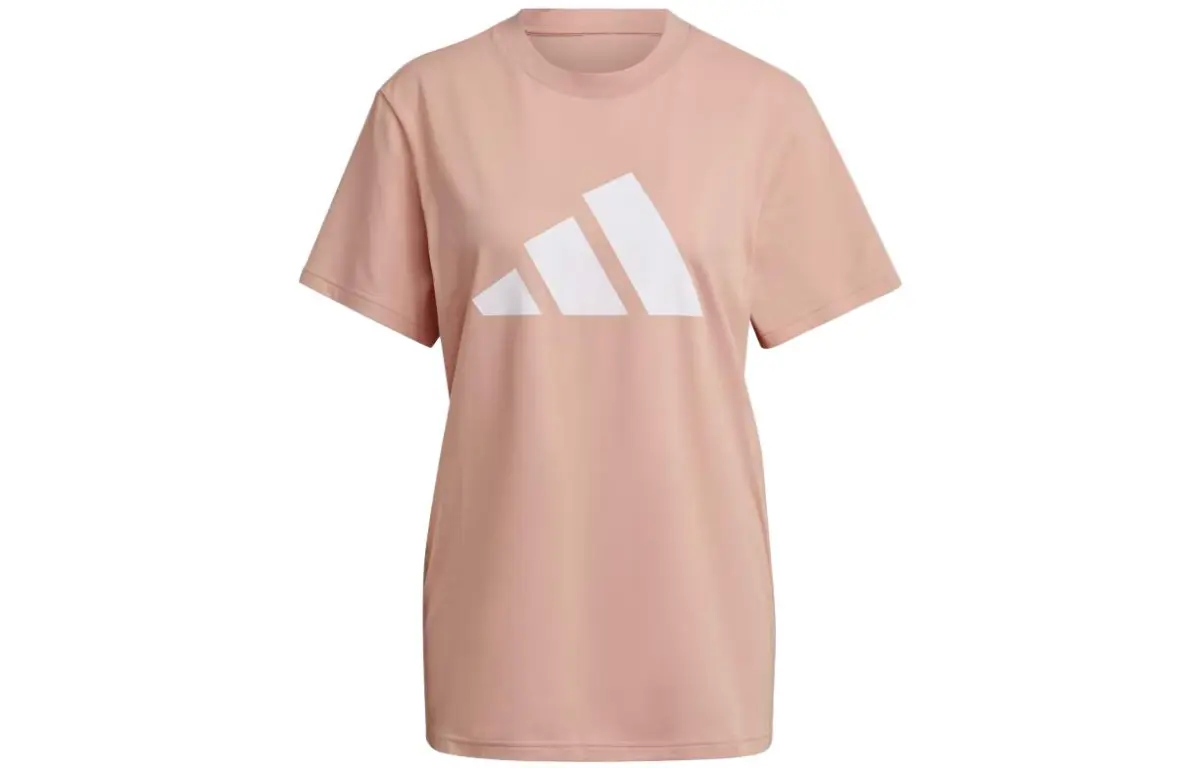 Adidas Future Icons T-Shirts Women's Pink Crew Neck Moderate Straight Fit