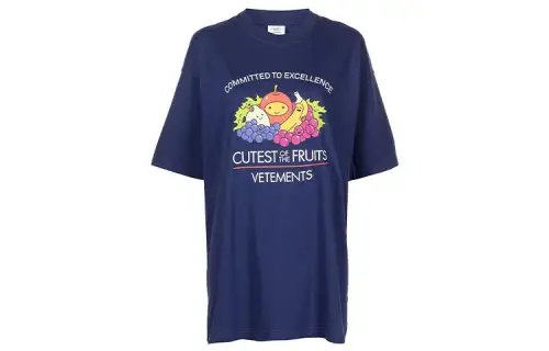 Vetements Cutest Of The Fruits Logo T Shirt 'Dark Blue'