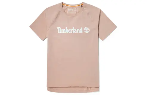 Timberland T Shirts Women's Light Pink Crew Neck Moderate Straight Fit