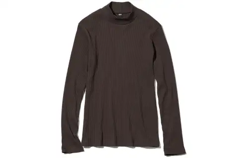UNIQLO T Shirts Women's Brown Black Turtleneck Moderate Other