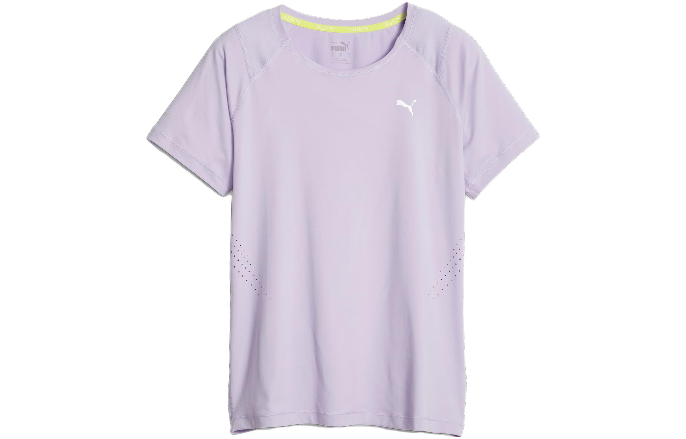 PUMA ESS T Shirt Raglan Sleeve RUN CLOUDSPUN Women's Running Tee Solid Color Casual Crew Neck Short Sleeved Women's
