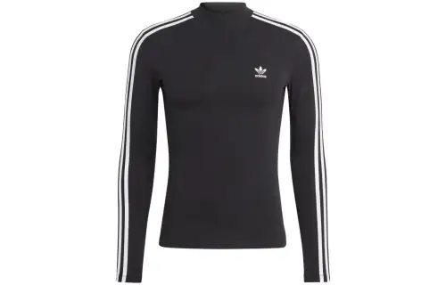 Adidas Originals T Shirts Women's Black Crew Neck Moderate Straight Fit