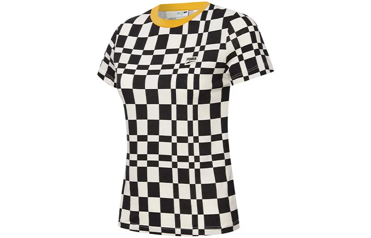 PUMA T-Shirts Women's Black Crew Neck Moderate Straight Fit