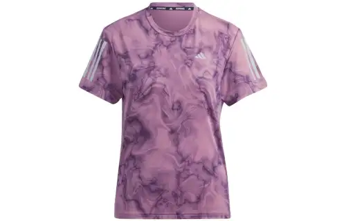 Adidas Originals OWN THE RUN T Shirts Women's Purple Crew Neck Moderate Other