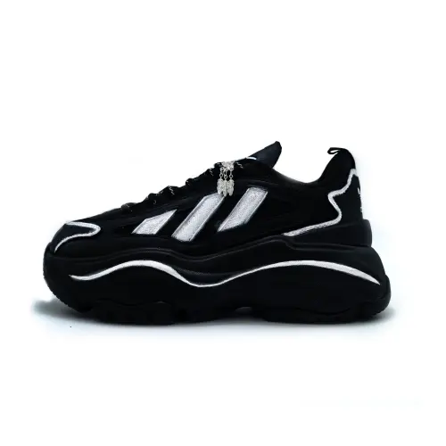 Adidas Originals OZGAIA Secret Silver Slip Resistant Abrasion Resistant Low top Casual Shoes Unisex Black Silver