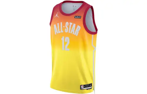 Jordan NBA AU Fan Edition 2023 All-Star Morant No. 12 Color Block Sports Basketball Vest Men's Orange