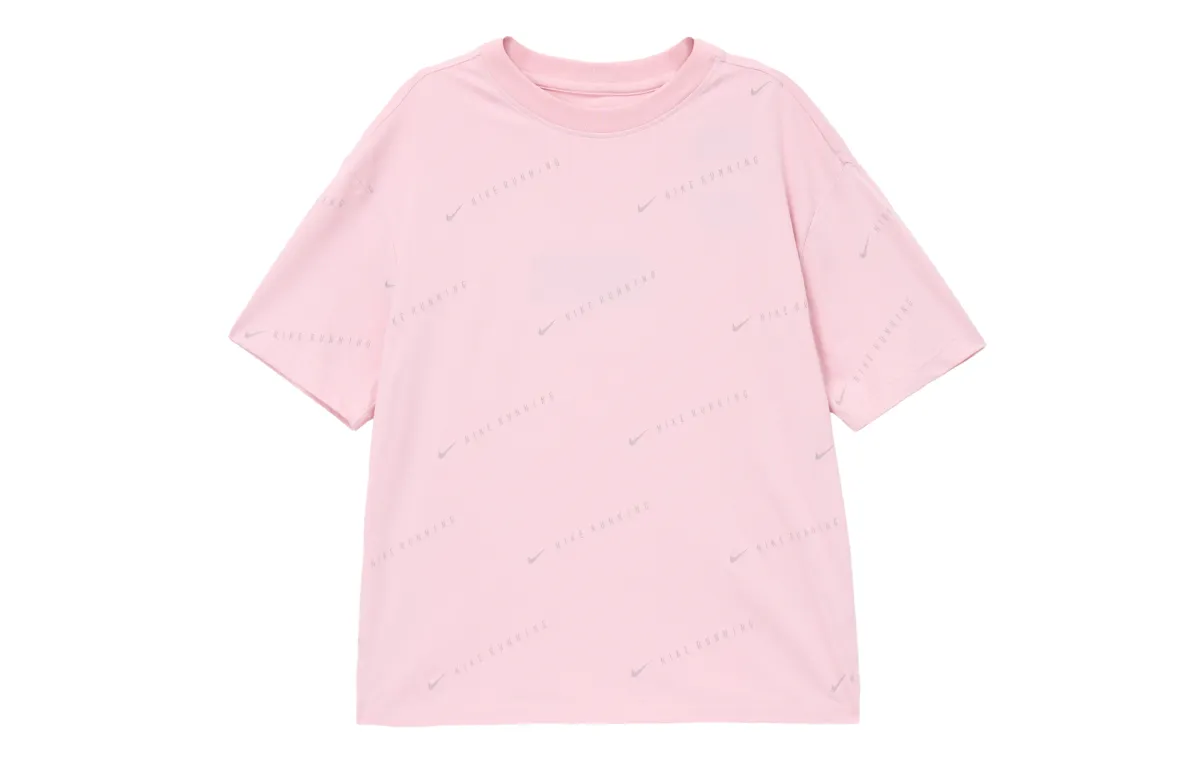 Nike T-Shirts Women's Pink Crew Neck Moderate Straight Fit