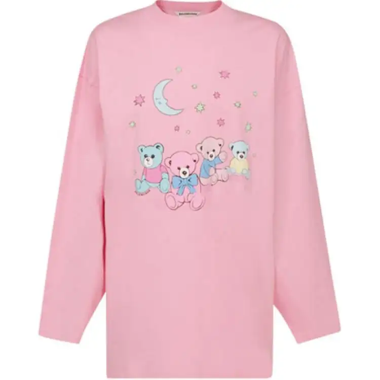 Balenciaga Love Bear Women'ss Oversized L/S T Shirt Pink